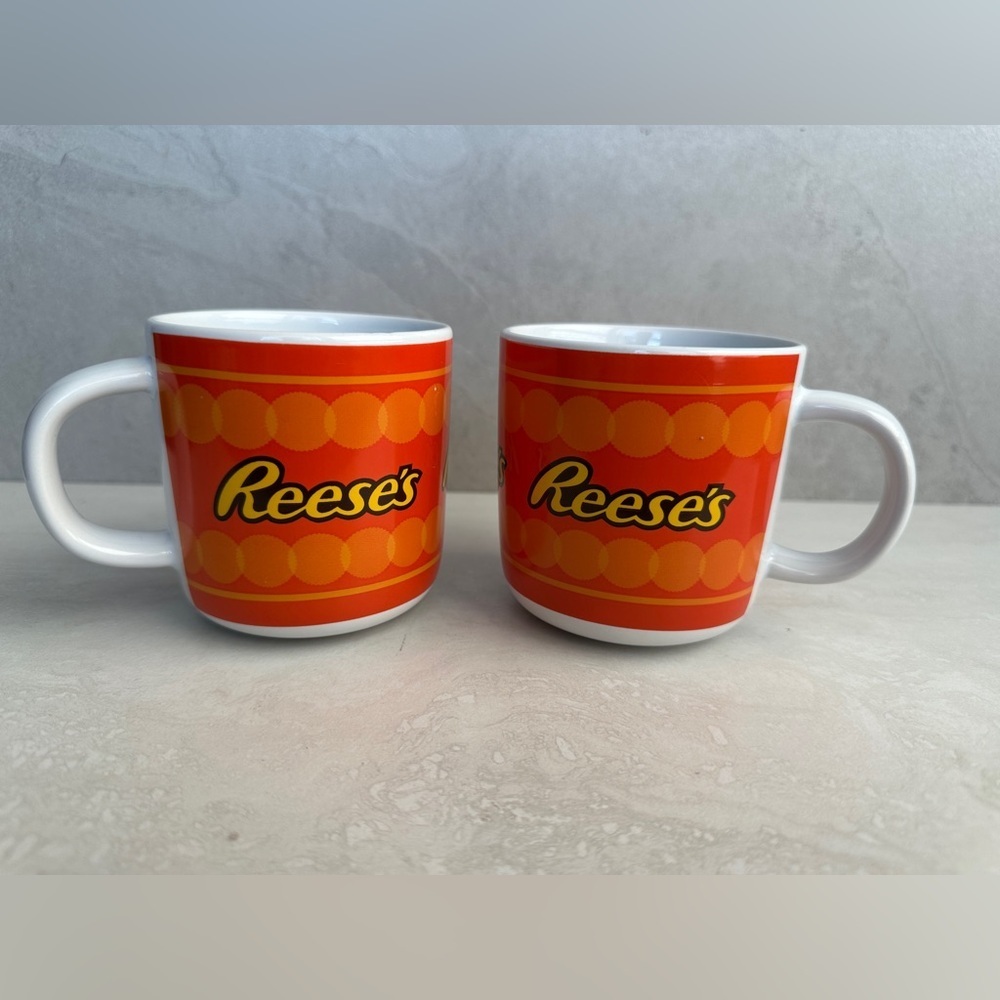 Set Of 2 Reese's Peanut Butter Cup Coffee Mug Orange Coffee Cup 10 oz by Galerie